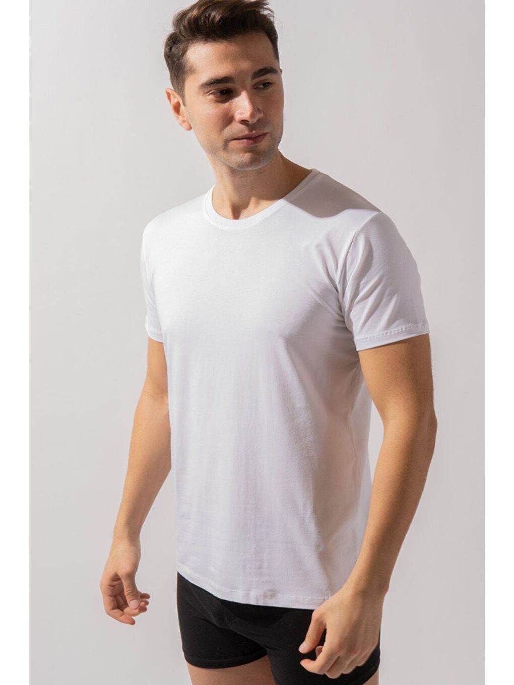 O Yaka Basic Modal Erkek Atlet Beyaz