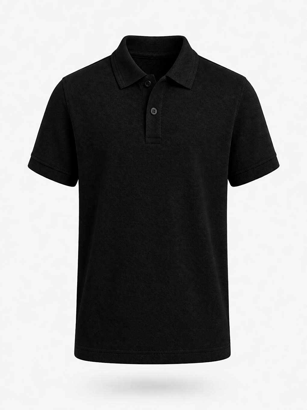 Siyah Kids Polo Yaka Basic Kısa Kollu Unisex Çocuk Tişört-3