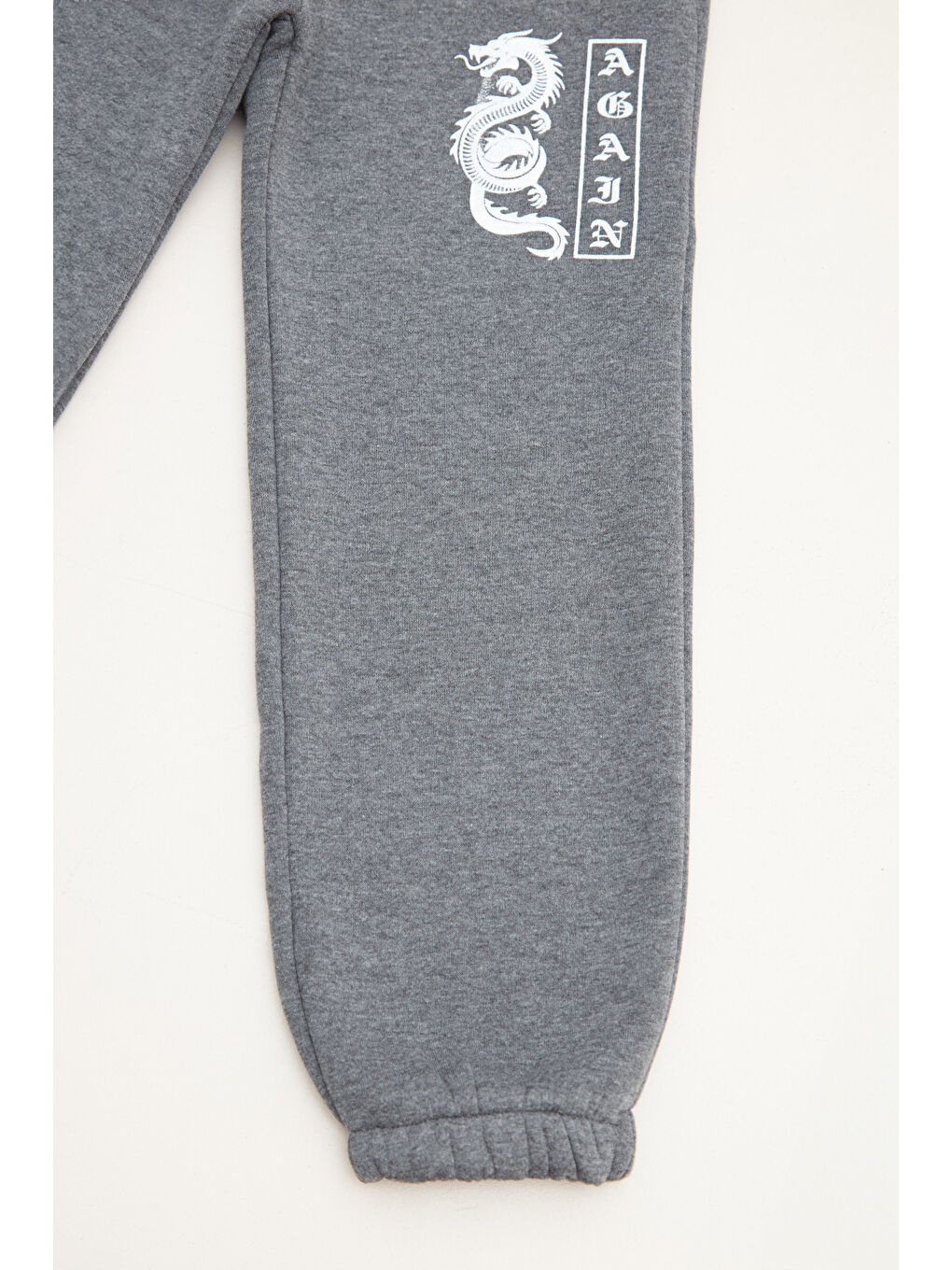 Antrasit Dragon Baskılı Erkek Çocuk Jogger Eşofman Altı-1