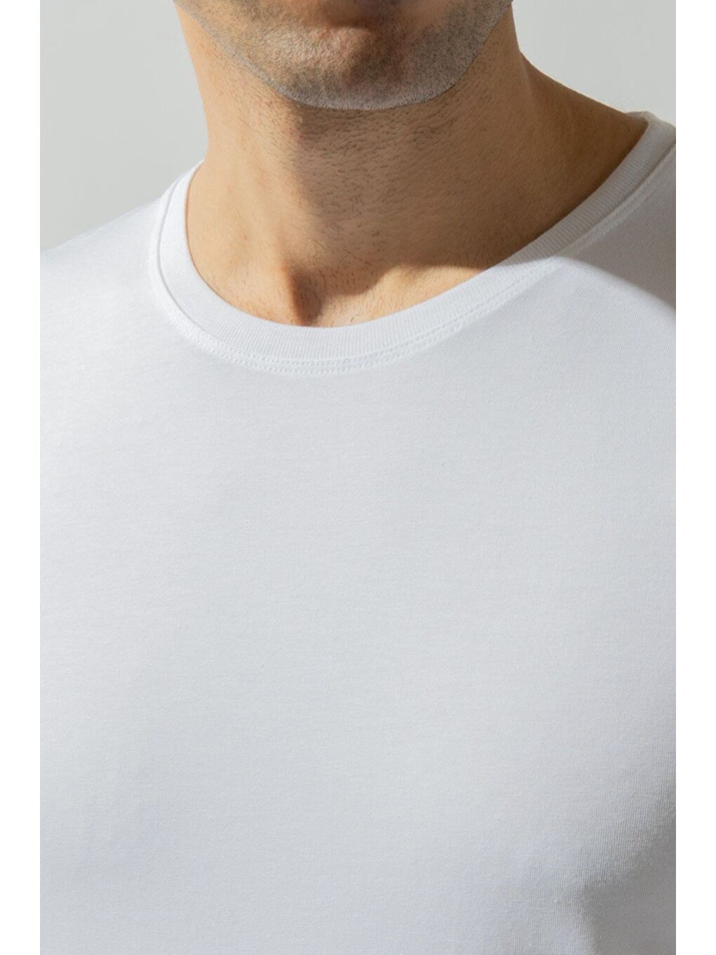 O Yaka Basic Modal Erkek Atlet Beyaz-1