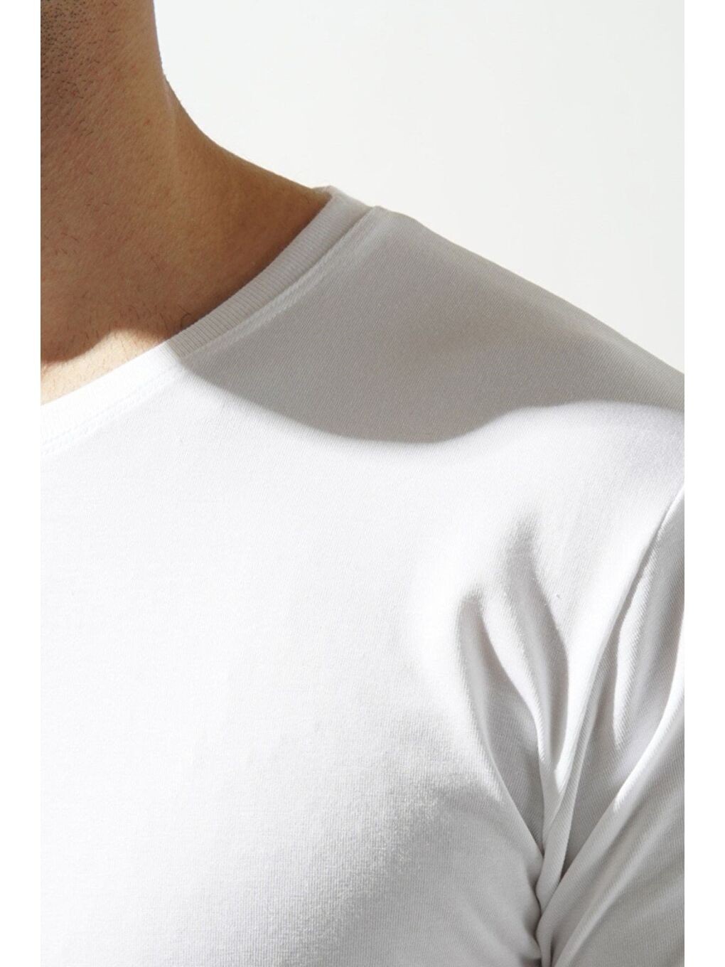 O Yaka Basic Modal Erkek Atlet Beyaz-2