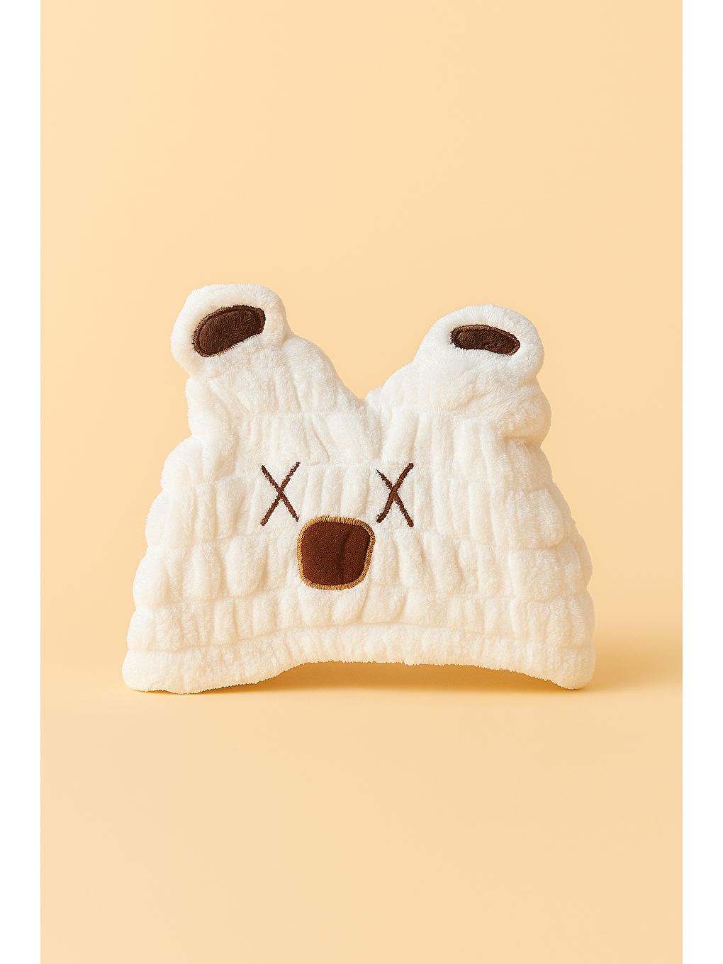 Ayıcık Kulaklı Havlu Bone Kahverengi