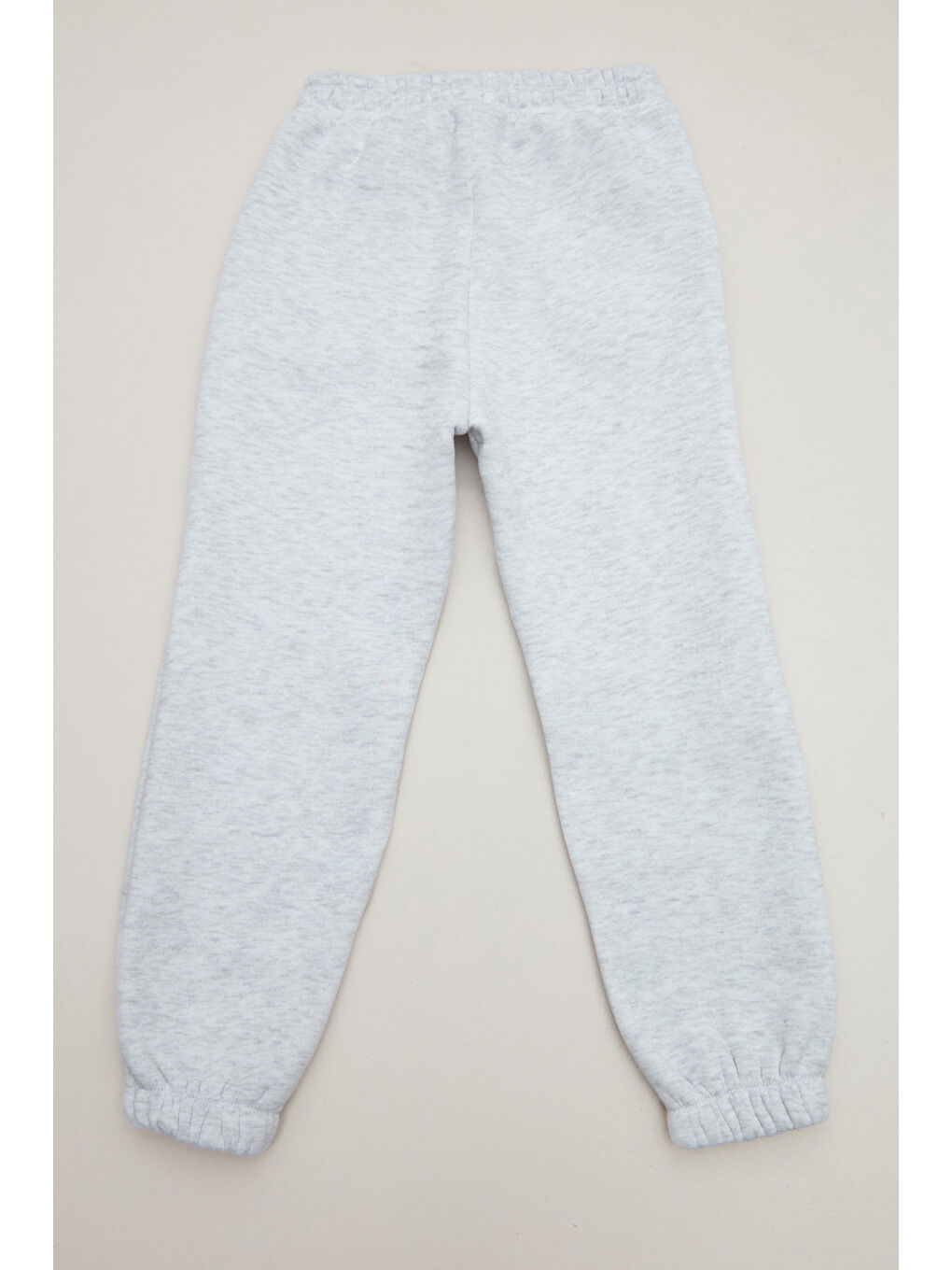 Gri 3 İplik Yazı Baskılı Kız Çocuk Jogger Eşofman Altı-3