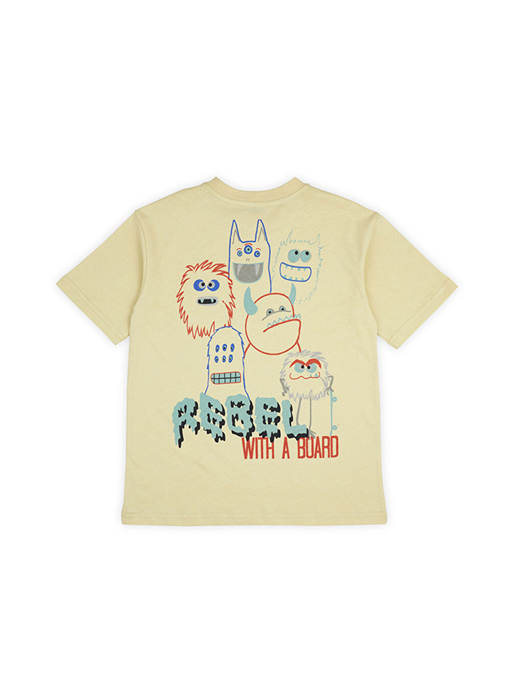 Erkek Çocuk Baskılı Detaylı T-Shirt Sarı-3