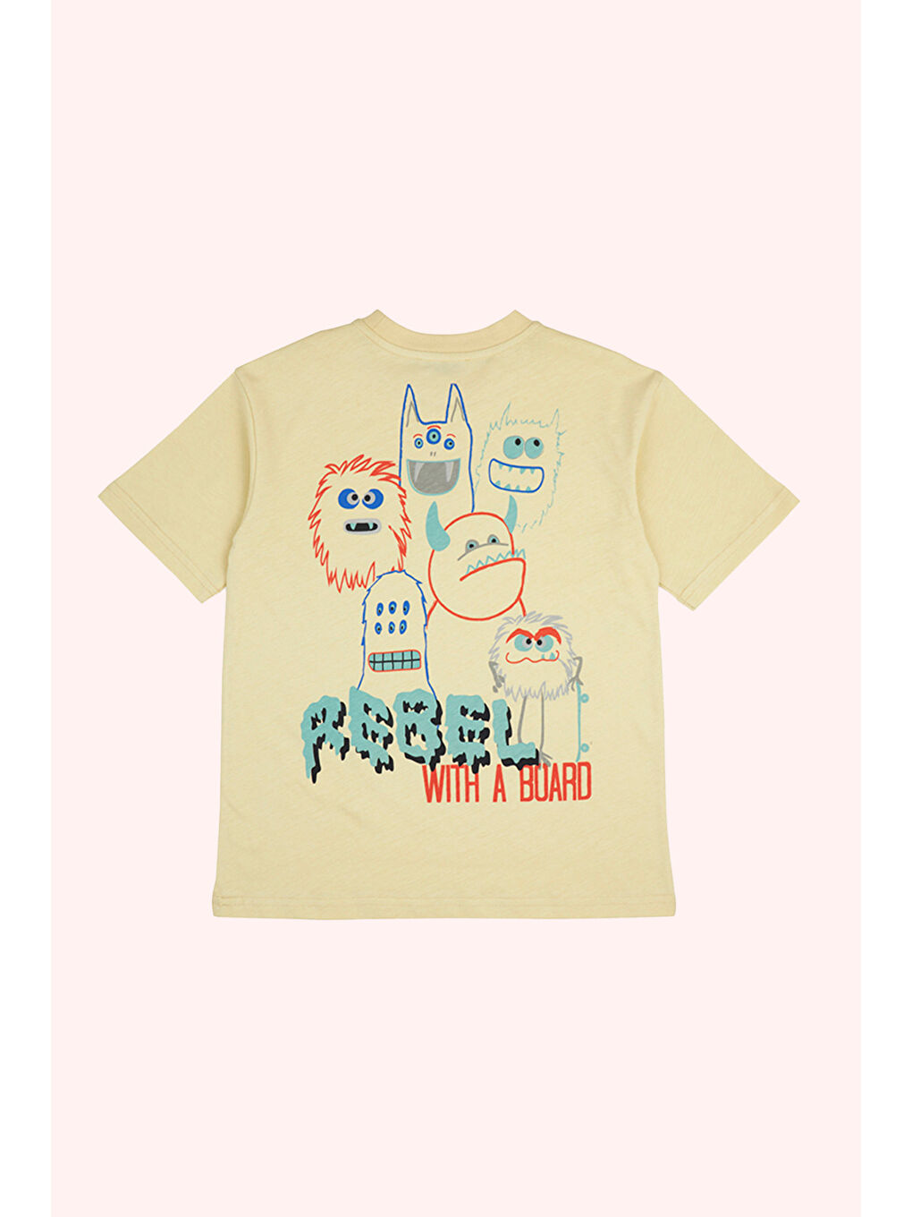 Erkek Çocuk Baskılı Detaylı T-Shirt Sarı-2