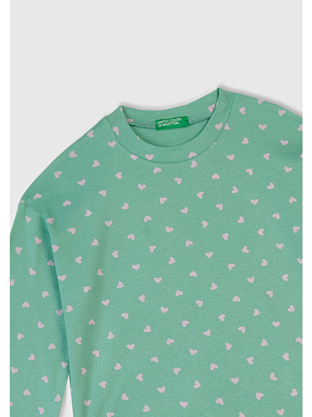 Kız Çocuk Turkuaz Desenli Fırfır Detaylı Pijama Takımı-3