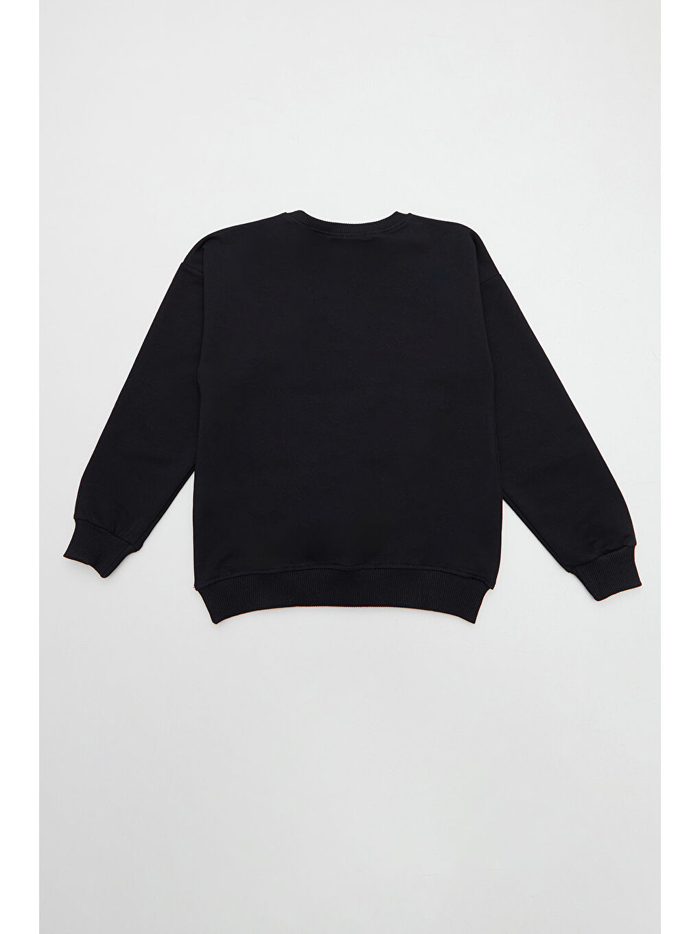 Siyah Kalp Nakışlı Kız Çocuk Sweatshirt-3