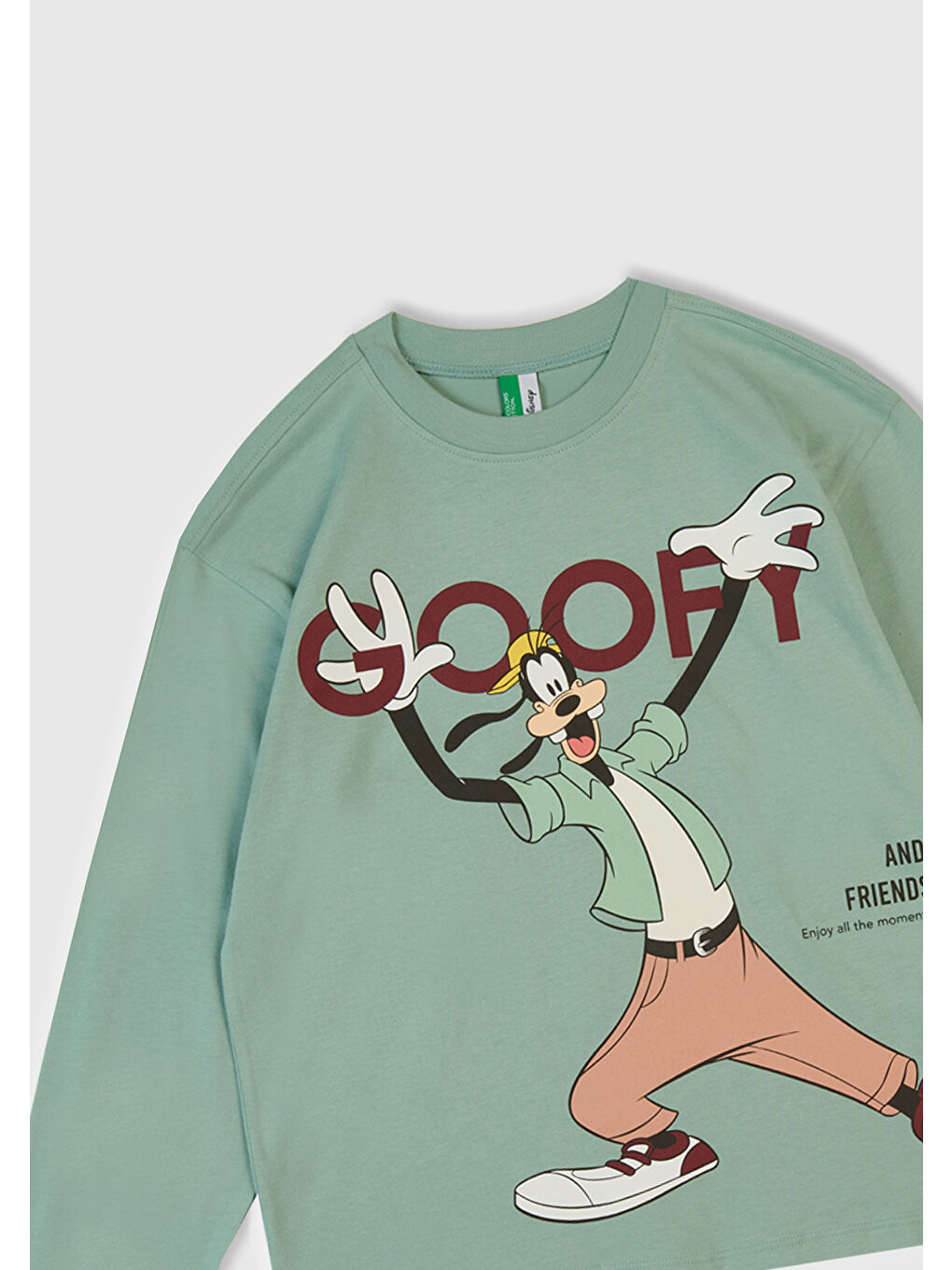 Erkek Çocuk Açık Yeşil Üstü Disney Baskılı Altı Paçası Lastikli Pijama Takımı-4