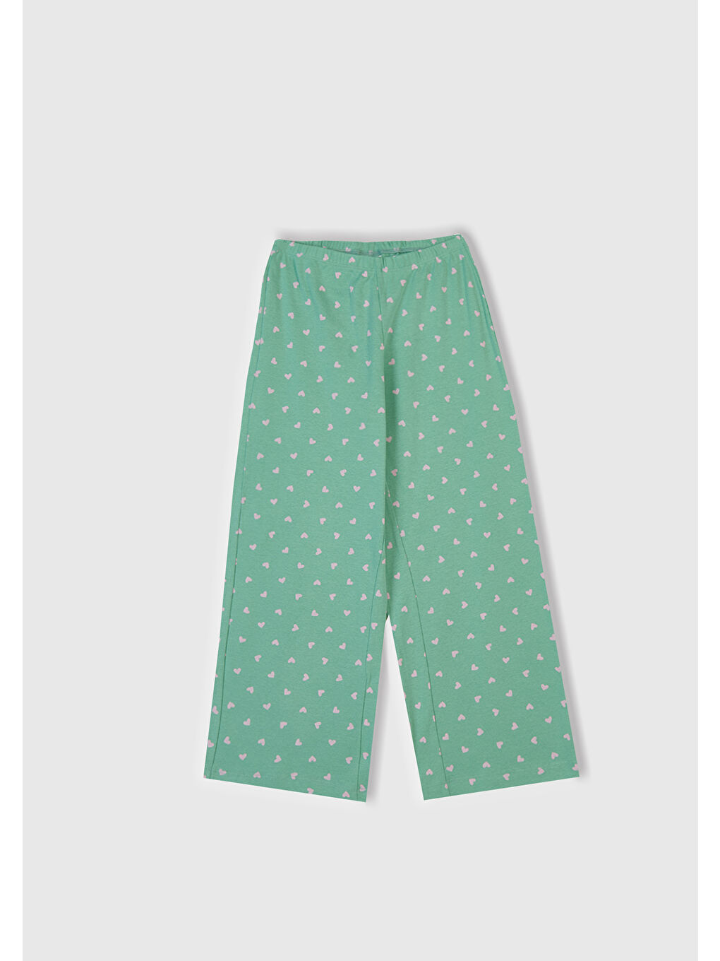 Kız Çocuk Turkuaz Desenli Fırfır Detaylı Pijama Takımı-5