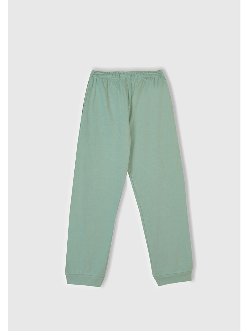 Erkek Çocuk Açık Yeşil Üstü Disney Baskılı Altı Paçası Lastikli Pijama Takımı-5