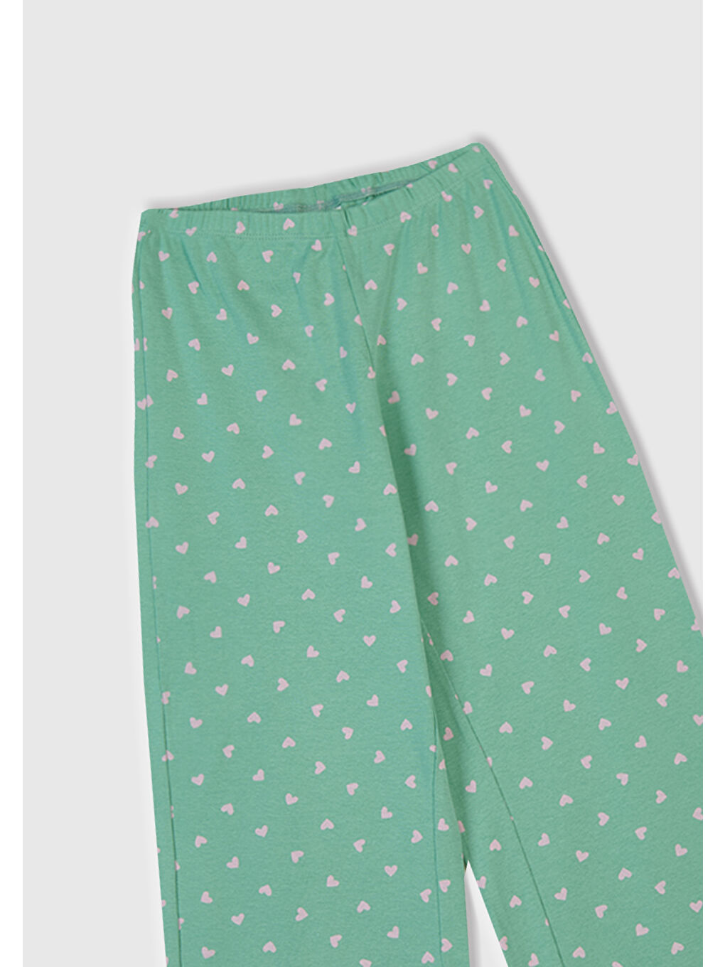 Kız Çocuk Turkuaz Desenli Fırfır Detaylı Pijama Takımı-6