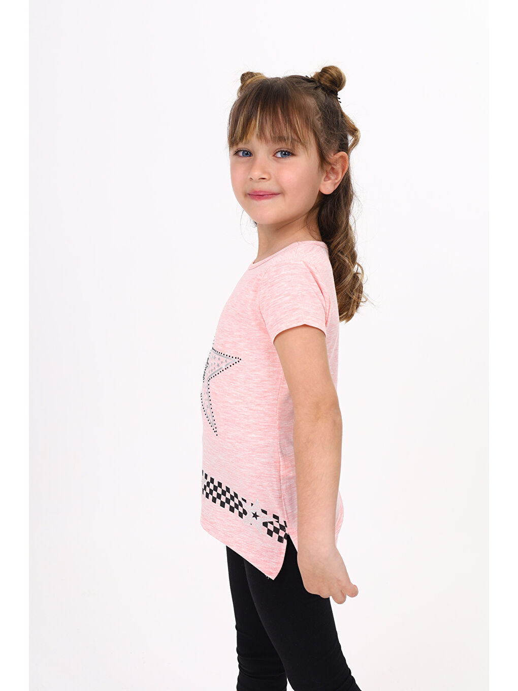 Toontoykids Pembe Kız Çocuk T-Shirt Yıldız Baskı - 1