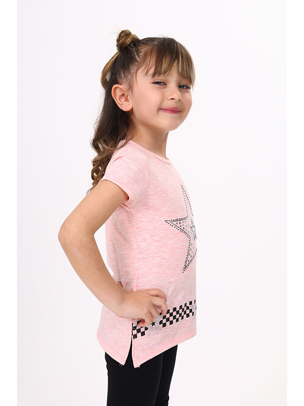 Toontoykids Pembe Kız Çocuk T-Shirt Yıldız Baskı - 2