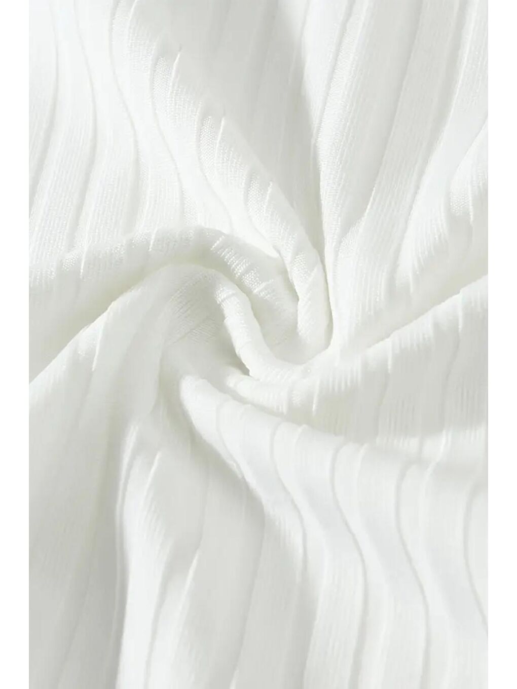 Beyaz Monz Fitilli Slim Fit Elastanlı Yüksek Yaka Erkek Uzun Kol Tshirt-1