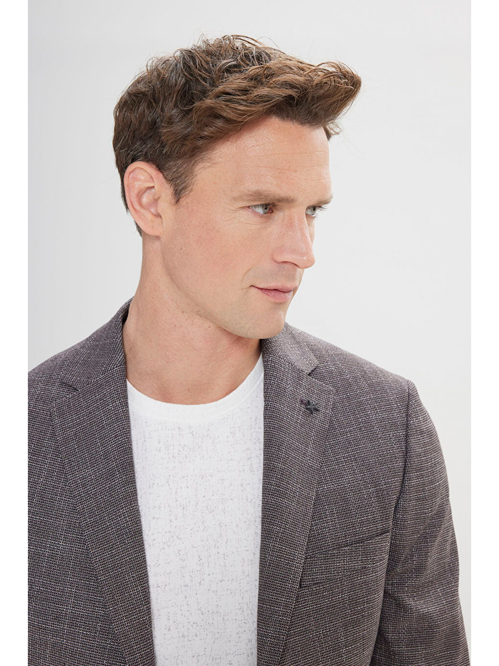 Erkek Siyah-Bordo Slim Fit Dar Kesim Mono Yaka Desenli Blazer Ceket-4