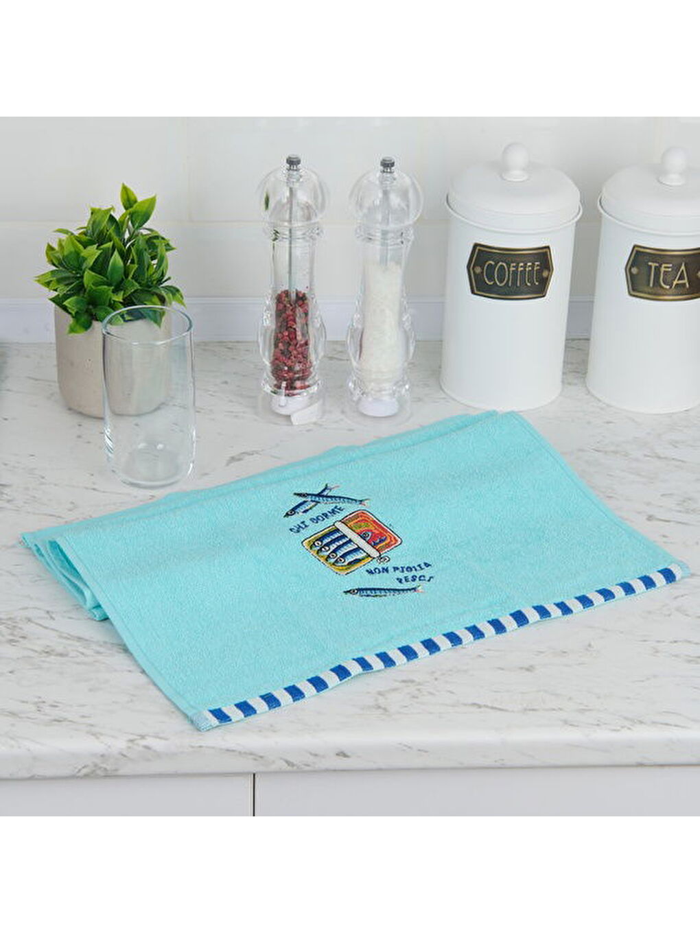 Soft İkan Mutfak Havlusu - Mavi - 40x66 cm