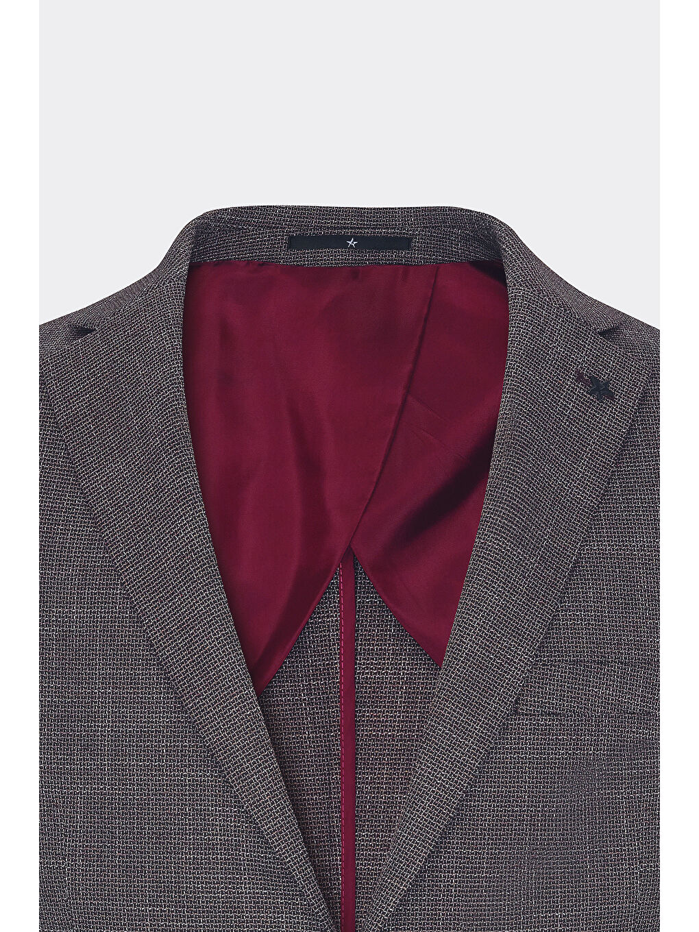 Erkek Siyah-Bordo Slim Fit Dar Kesim Mono Yaka Desenli Blazer Ceket-7