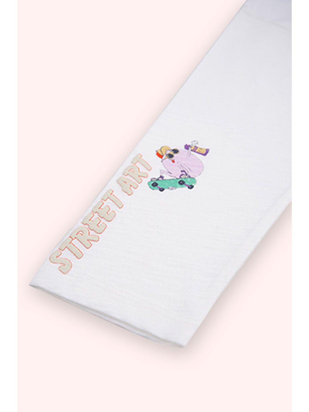 Erkek Çocuk Baskı Detaylı Uzun Kollu T-Shirt Beyaz-4