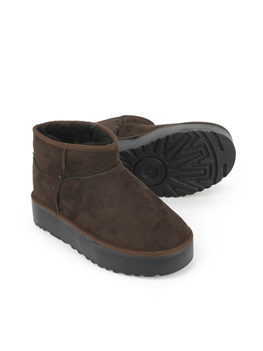 Kahverengi Suni Kürklü Kadın Bot 1531044Z1002 Kahve-3