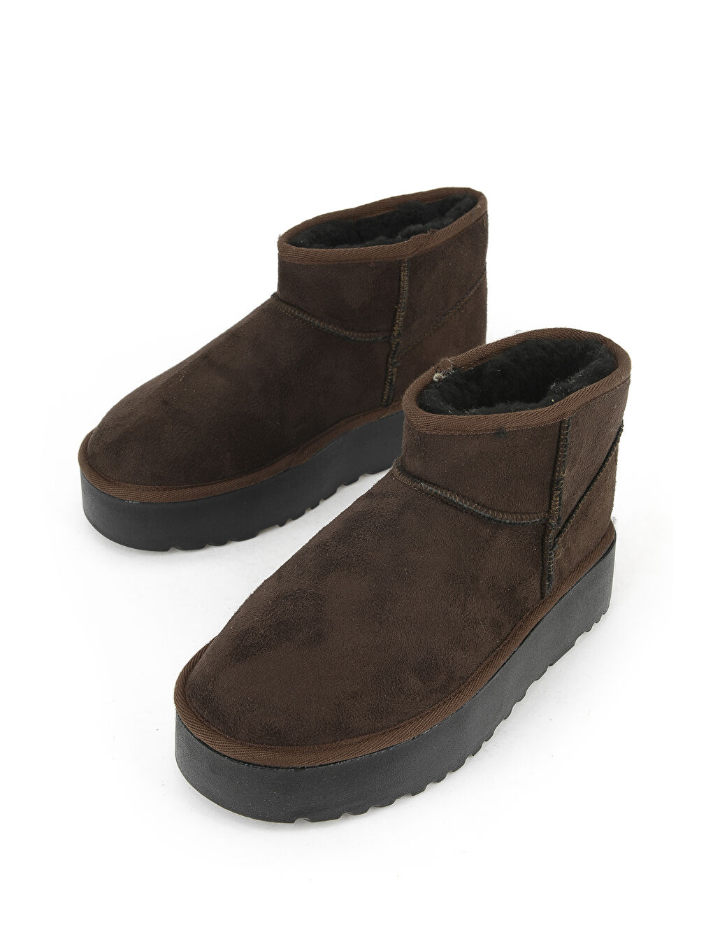 Kahverengi Suni Kürklü Kadın Bot 1531044Z1002 Kahve-4