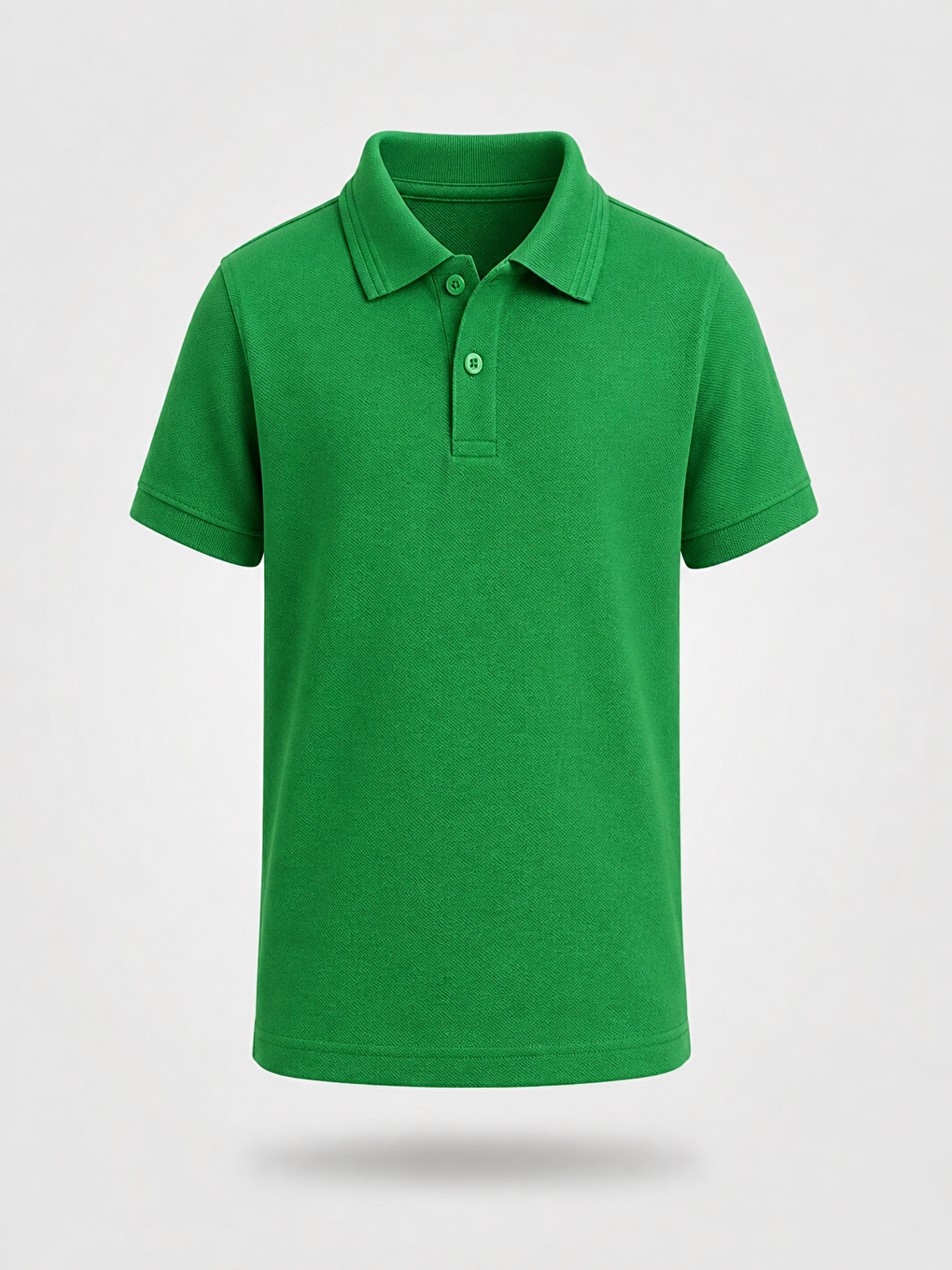 Yeşil Kids Polo Yaka Basic Kısa Kollu Çocuk Tişört-3