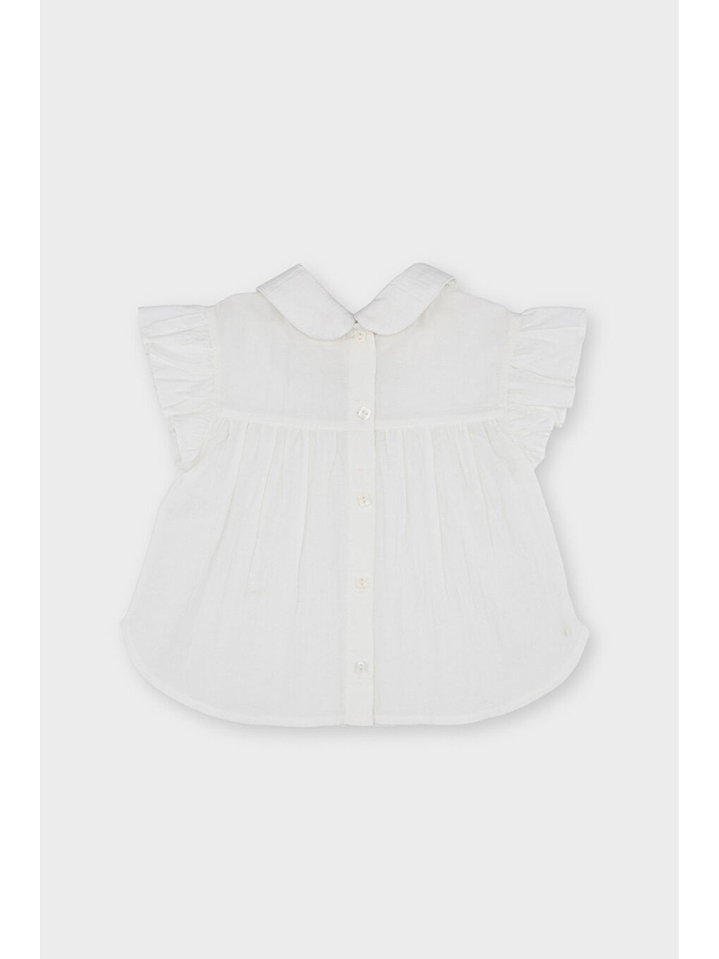 Kız Bebek Apkile Yakalı Ekru Bluz-1