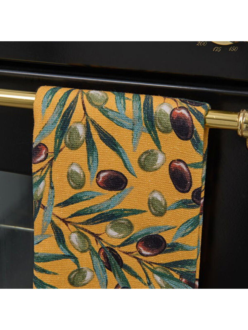 Kahverengi Soft Olive Mutfak Havlusu - Hardal - 40x66 cm-1