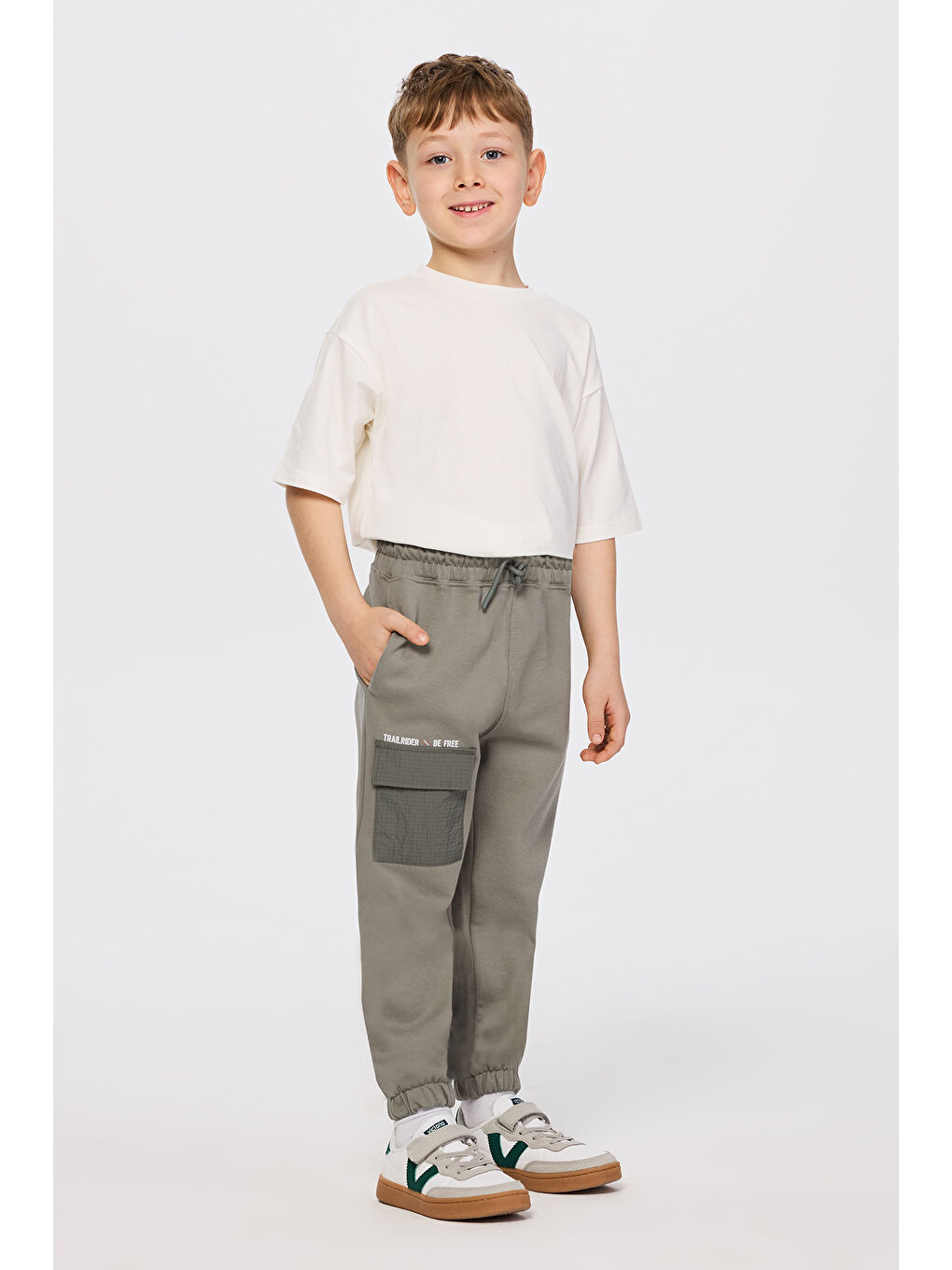 Erkek Çocuk Cepli Antrasit Eşofman Altı-5