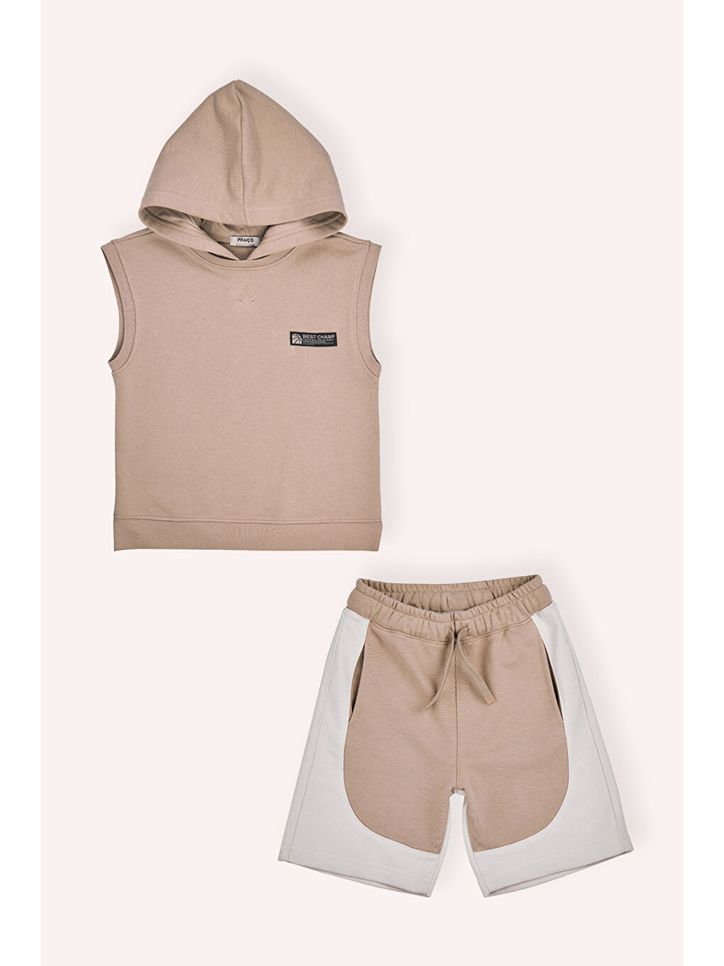 Bej Erkek Çocuk Atlet-Şortlu 2'li Takım Vizon