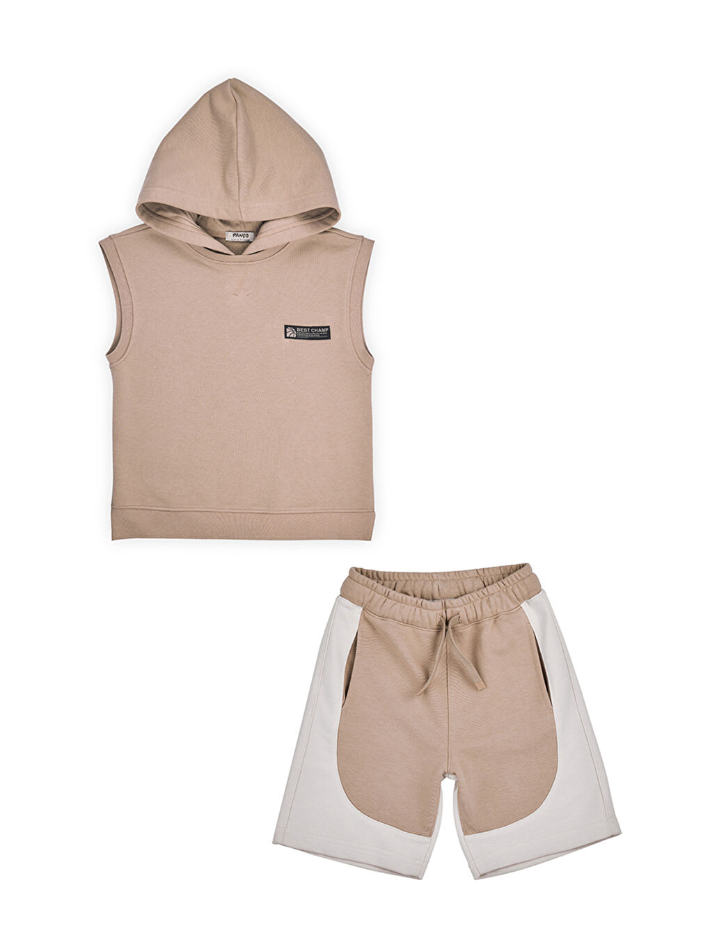 Bej Erkek Çocuk Atlet-Şortlu 2'li Takım Vizon-2