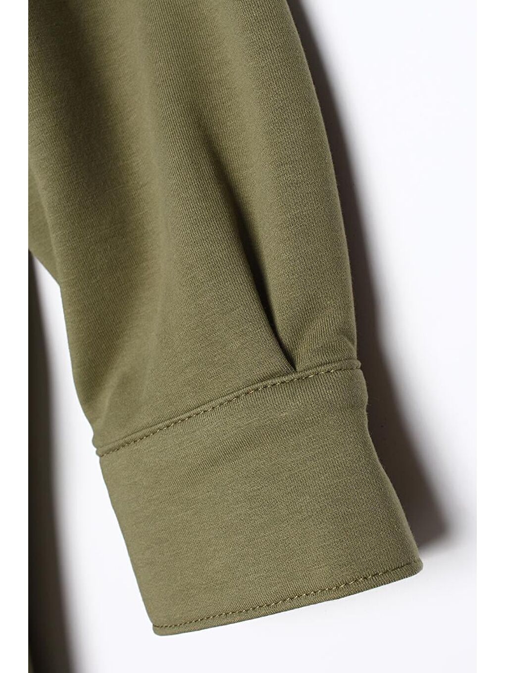 Açık Haki-Düğmeli Rahat Kalıp Örme Ceket-4