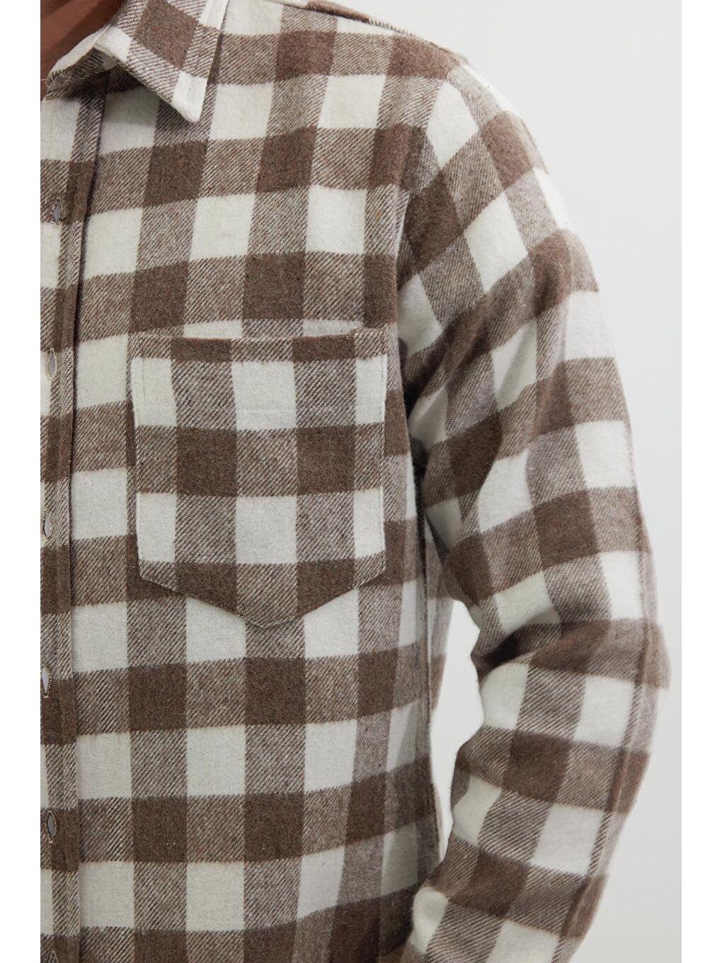 Karışık Erkek Slim Fit Dar Kesim Uzun Kollu Cepli Kareli Dama Desenli Kışlık Oduncu Gömlek-2