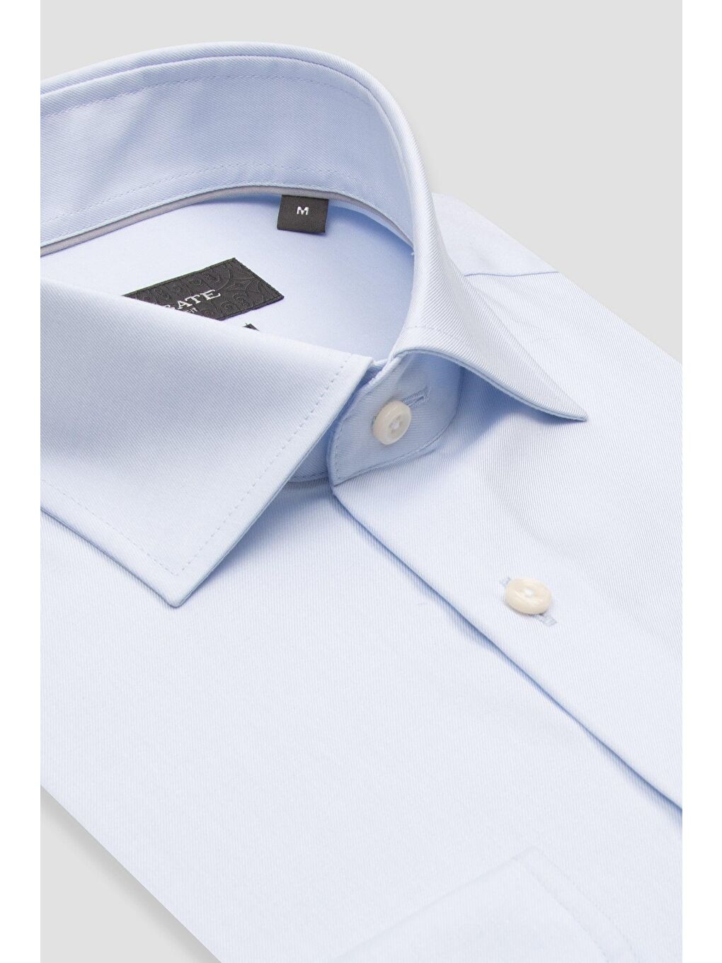 Donatello Non Iron Twill Pamuklu Slim Fit Açık Mavi Klasik Yaka Erkek Düz %100 Pamuk Gömlek-1