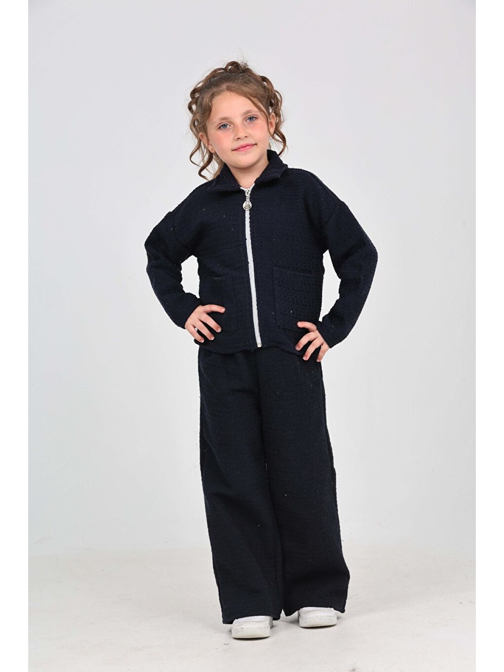 Lacivert Kız Çocuk Şanel Takım-1