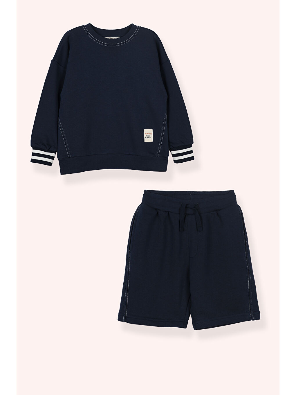 Erkek Çocuk Yumuşak Dokulu 2'li Takım Lacivert-1