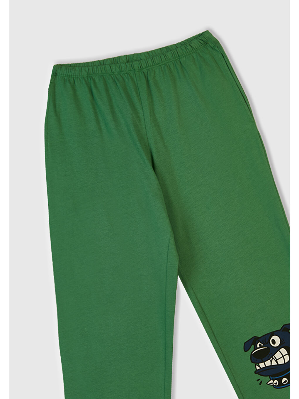 Erkek Çocuk Yeşil Üstü Baskılı Altı Cepli Pijama Takımı-6