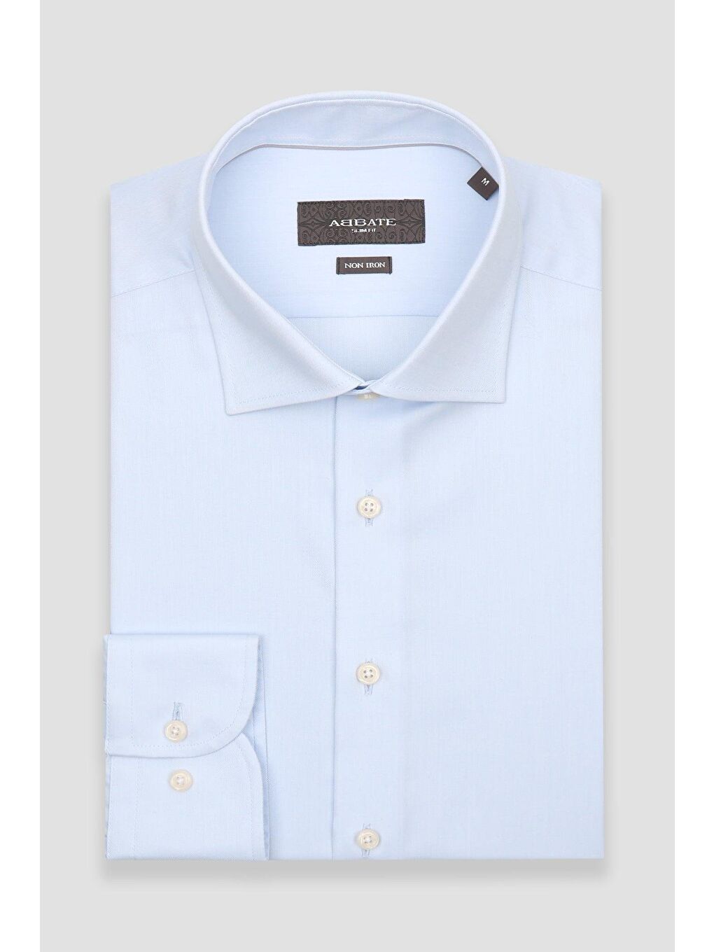 Donatello Non Iron Twill Pamuklu Slim Fit Açık Mavi Klasik Yaka Erkek Düz %100 Pamuk Gömlek-4