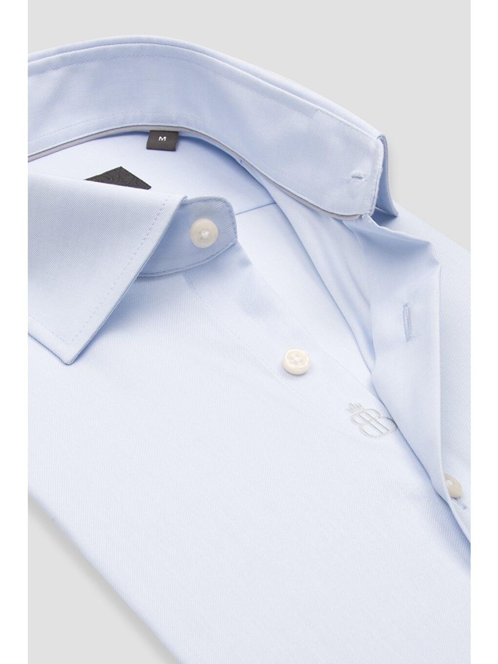 Donatello Non Iron Twill Pamuklu Slim Fit Açık Mavi Klasik Yaka Erkek Düz %100 Pamuk Gömlek-5