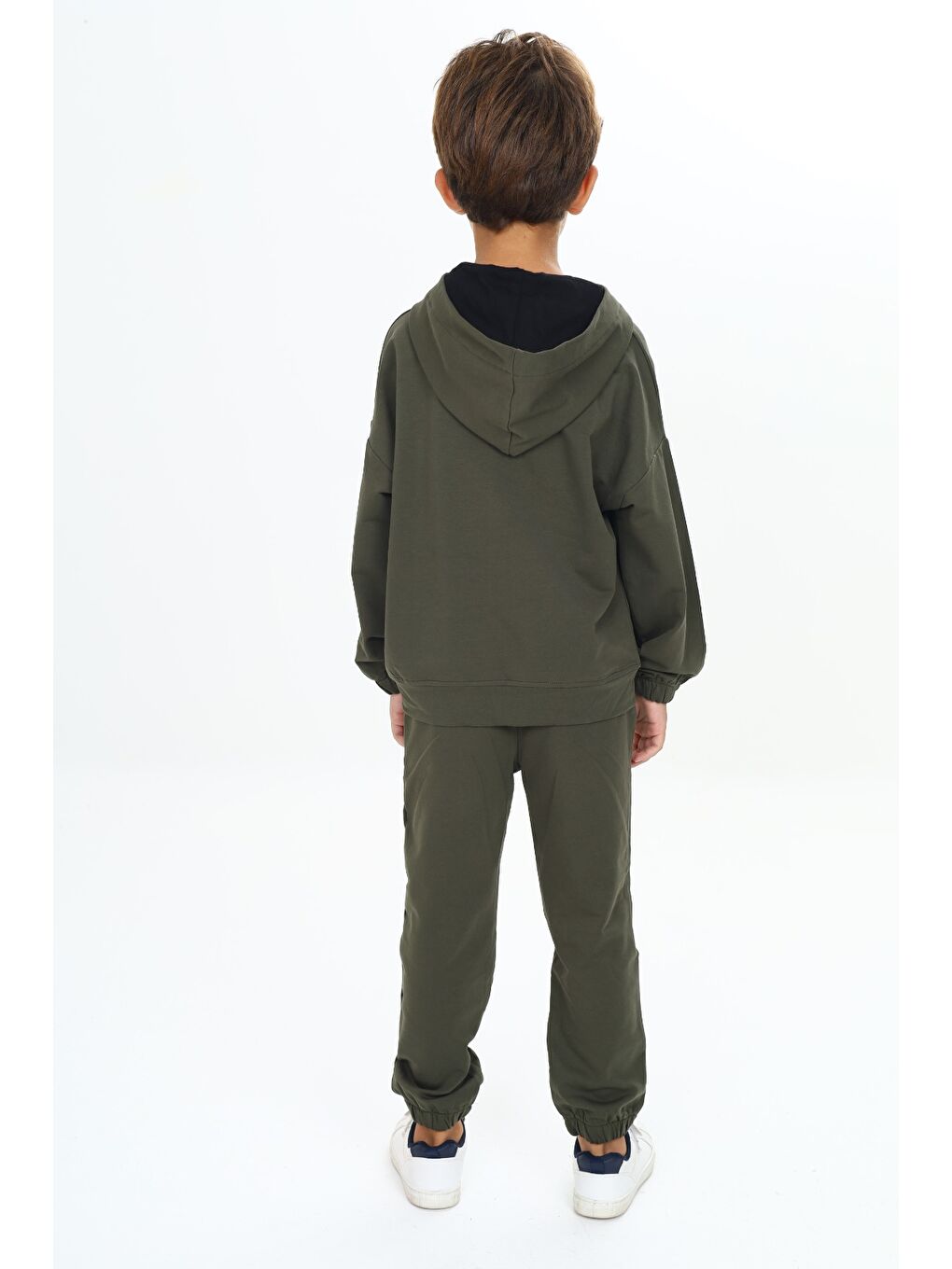 Haki Erkek Çocuk Arma Detaylı Eşofman Takımı-5