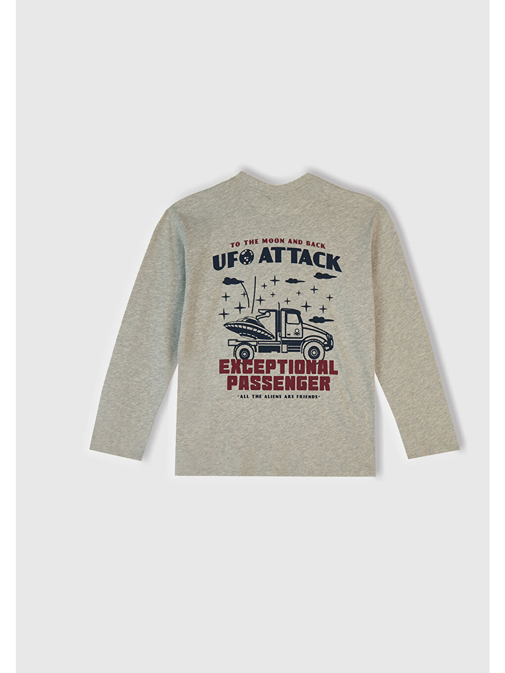 Erkek Çocuk Gri Melanj Üstü Baskılı Altı Cepli Pijama Takımı-4