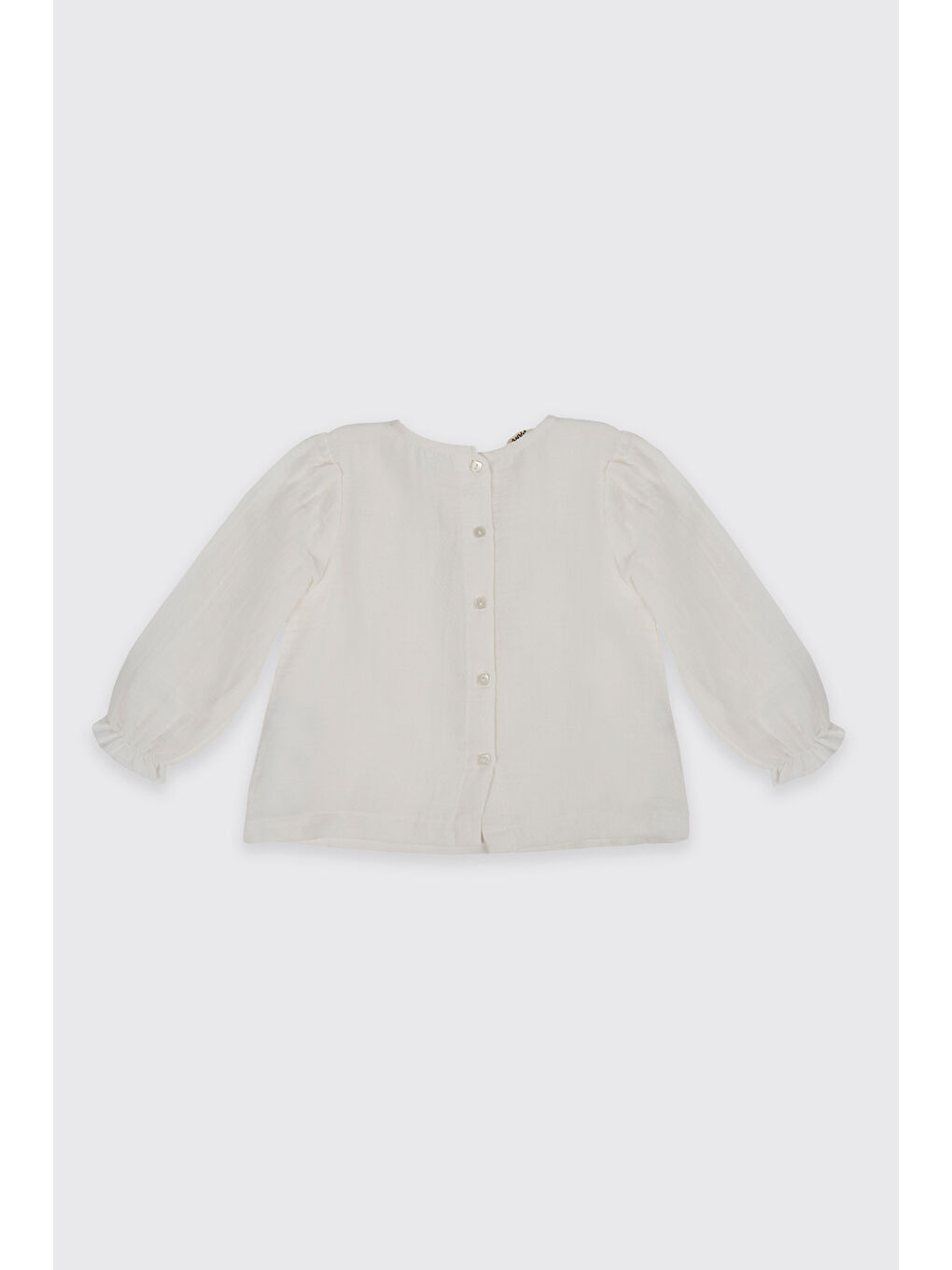 Yenidoğan Fiyonk Detaylı Müslin Ekru Bluz-1