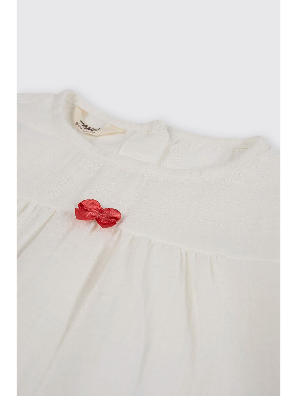 Yenidoğan Fiyonk Detaylı Müslin Ekru Bluz-2