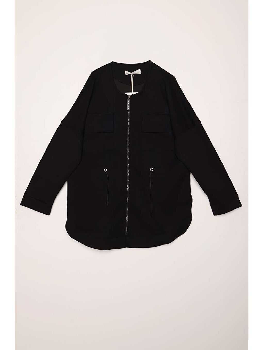 Siyah-Belden Büzgülü Cepli Ceket-7