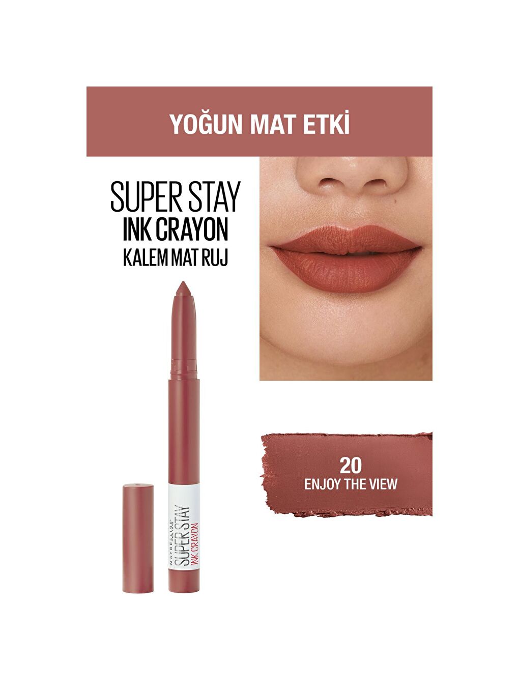 MAYBELLINE NEWYORK Nude Super Stay Ink Crayon Kalem Mat Ruj - 20 Enjoy the View