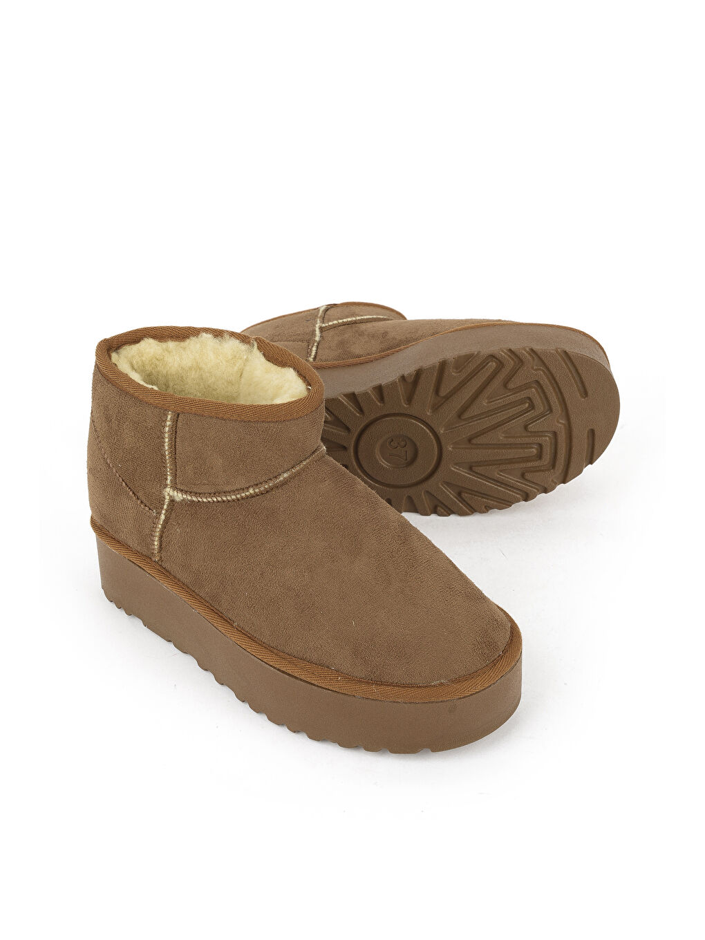 Kahverengi Suni Kürklü Kadın Bot 1531044Z1002 Taba-3