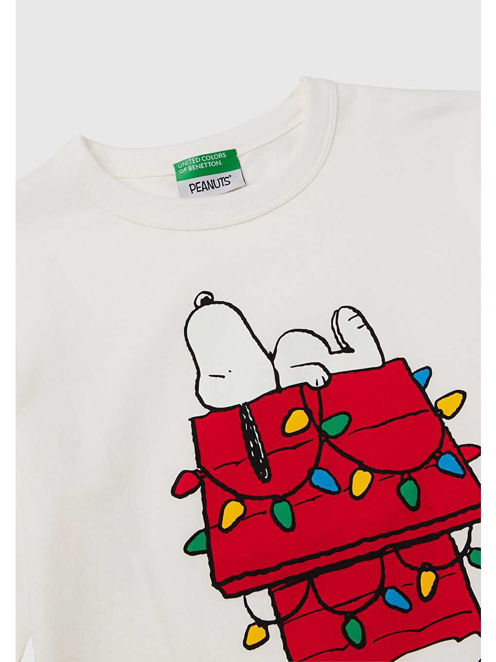 Erkek Çocuk Ekru Peanuts XMAS Baskılı Logo Etiketli Kabartmalı Uzun Kollu T-shirt-2
