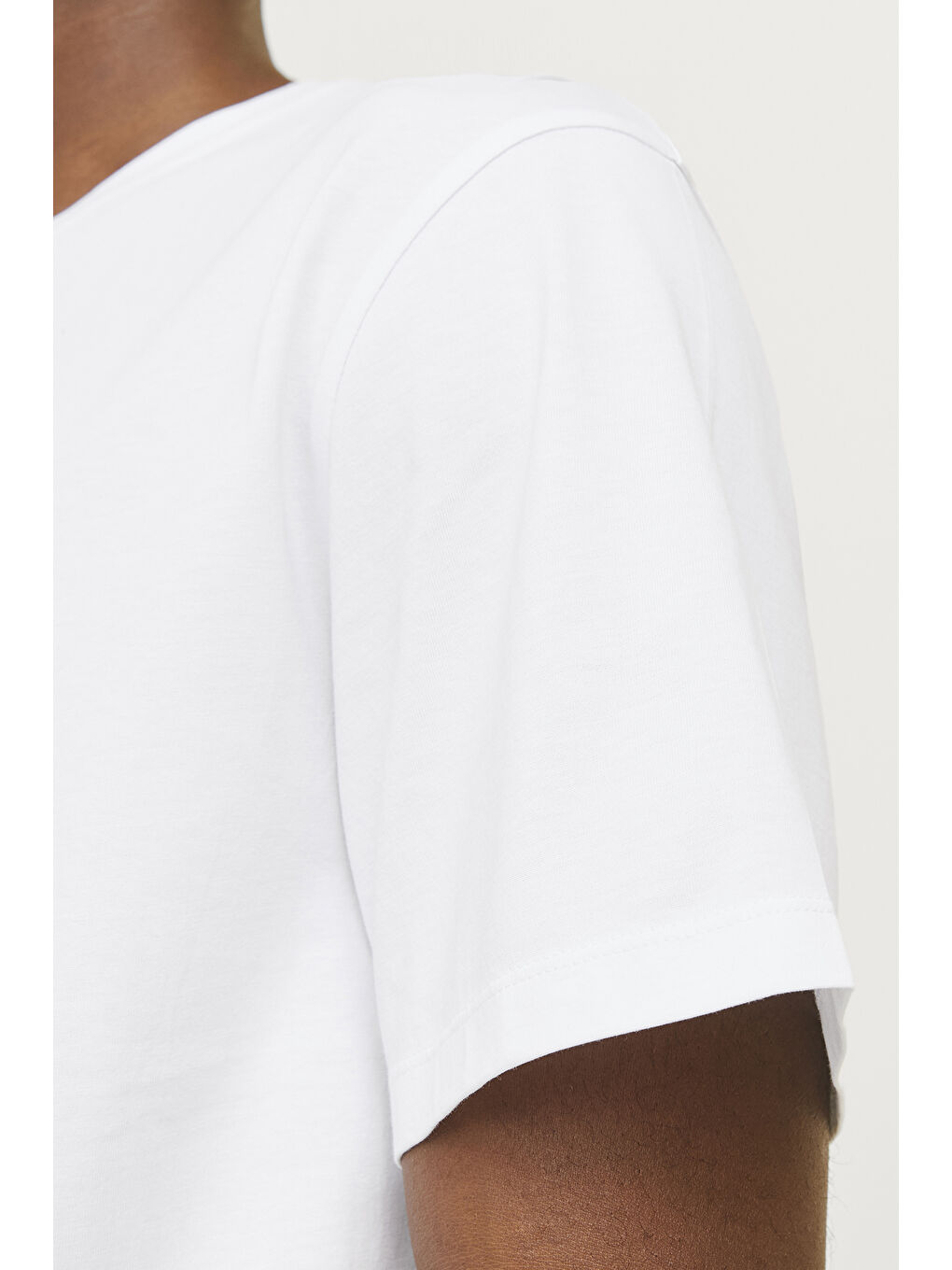 Beyaz Essentials Jjecorp % 100 Pamuk Regular Fit Logolu  Erkek Tişört 12268415-3