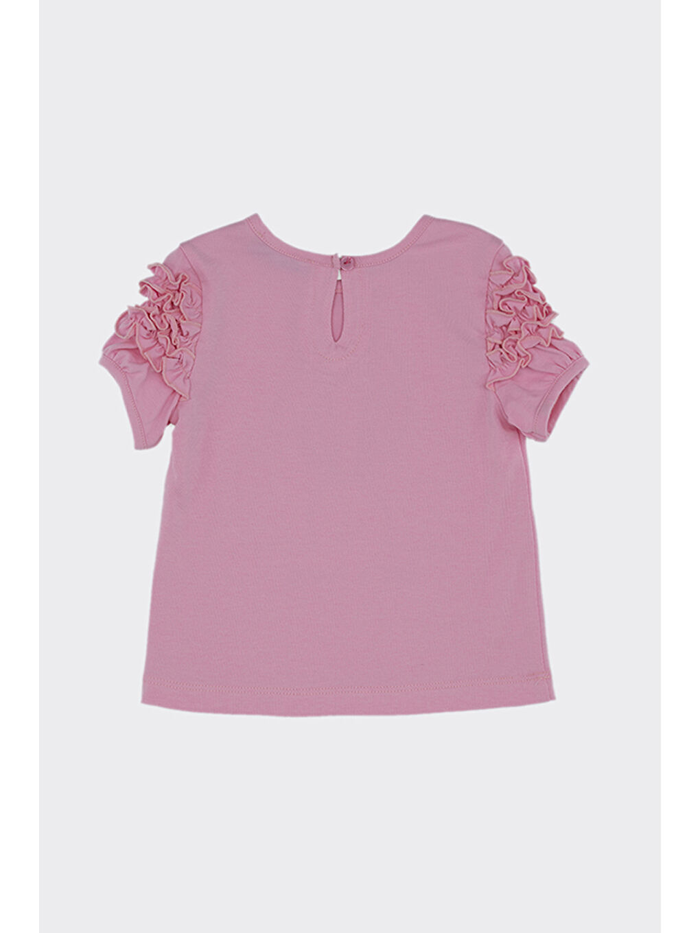 Kız Bebek Baskı Detaylı Pembe Tişört-1