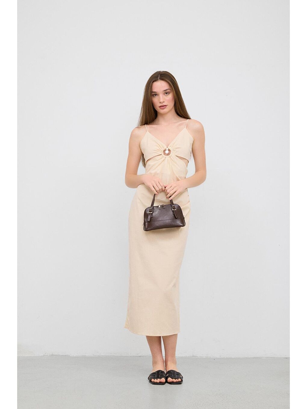 Ribbon Mini Çapraz Çanta Kahverengi-3