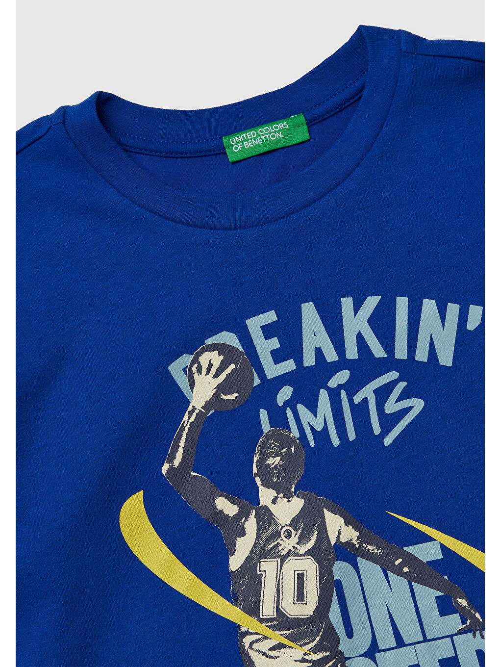 Erkek Çocuk Saks Mavisi Baskılı Jarse Bisiklet Yaka Uzun Kollu T-shirt-2